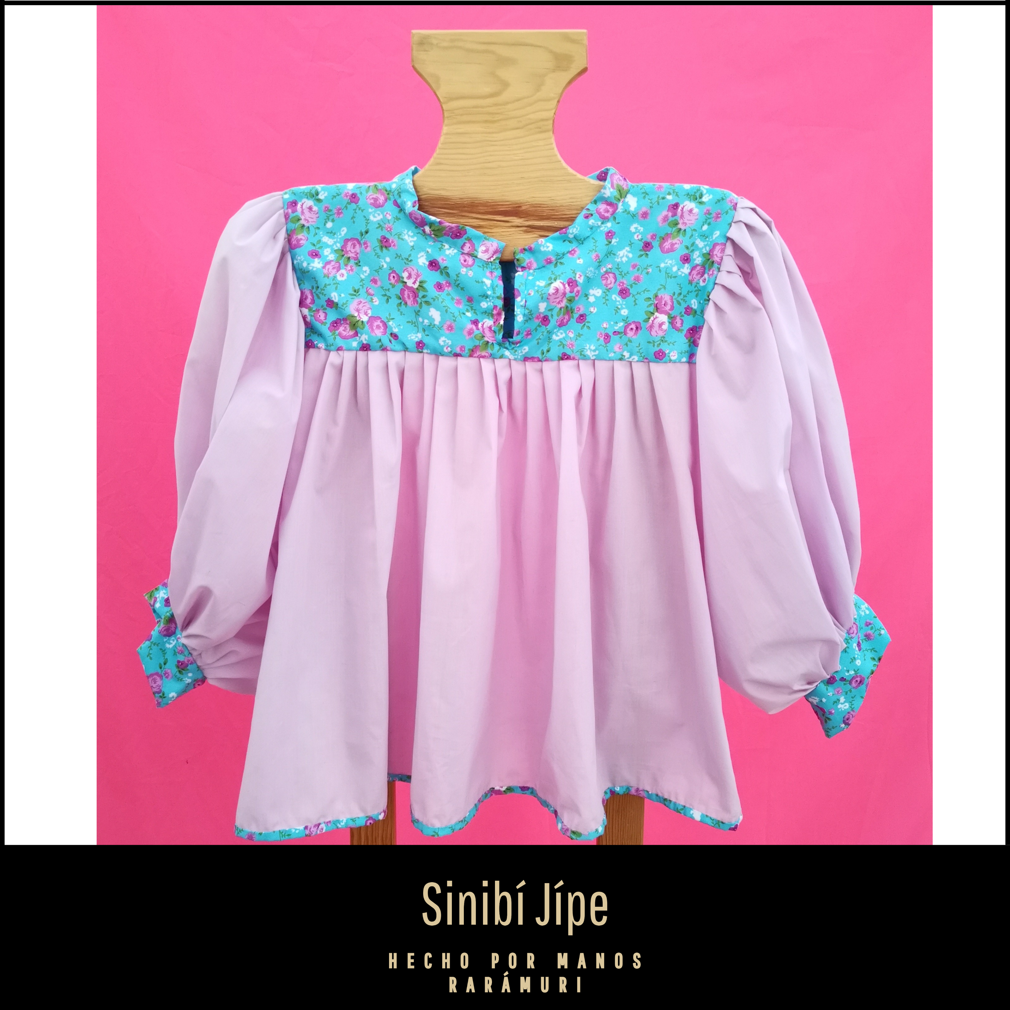 Blusa Tarahumara Raramuri Tradicional Lila Sinibijipe