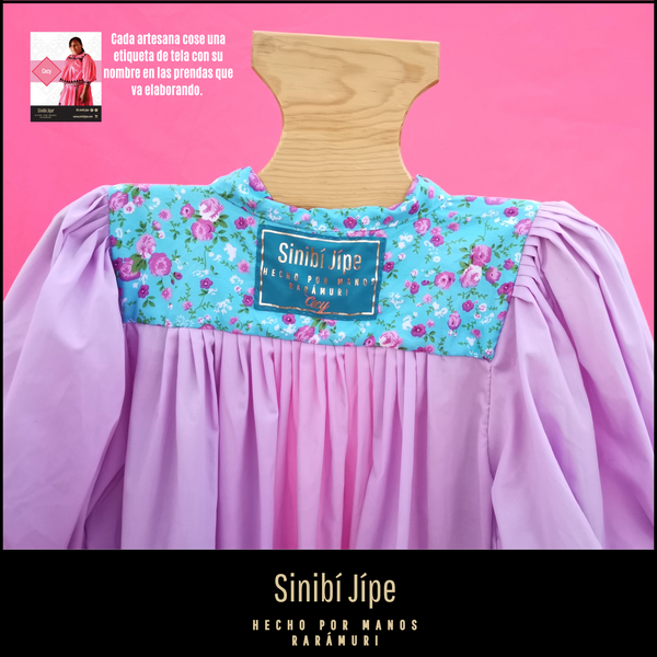 Blusa Tarahumara / Rarámuri-Tradicional-Lila
