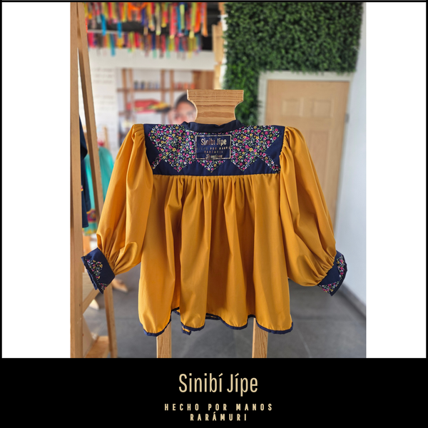 Blusa Tarahumara Tradicional-Mostaza