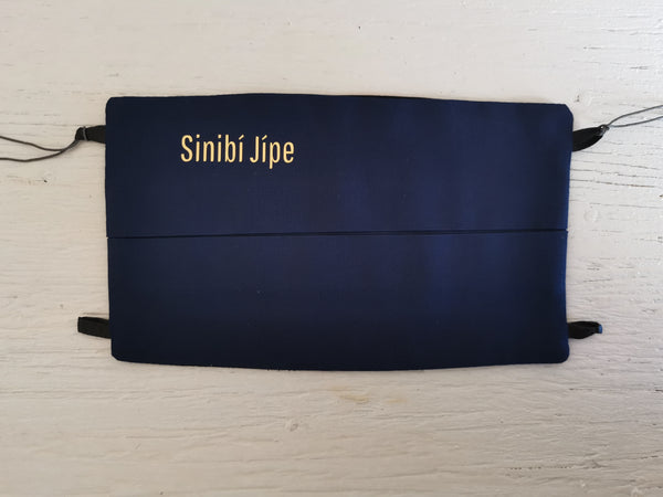 Cubrebocas - Azul marino y negro en el reverso