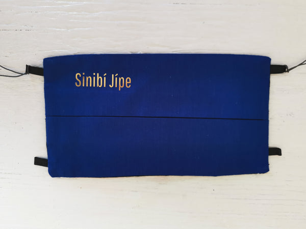 Cubrebocas - Azul rey y negro en el reverso