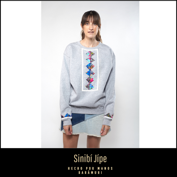 Diseño Marcelina - Sudadera sin gorro en color gris