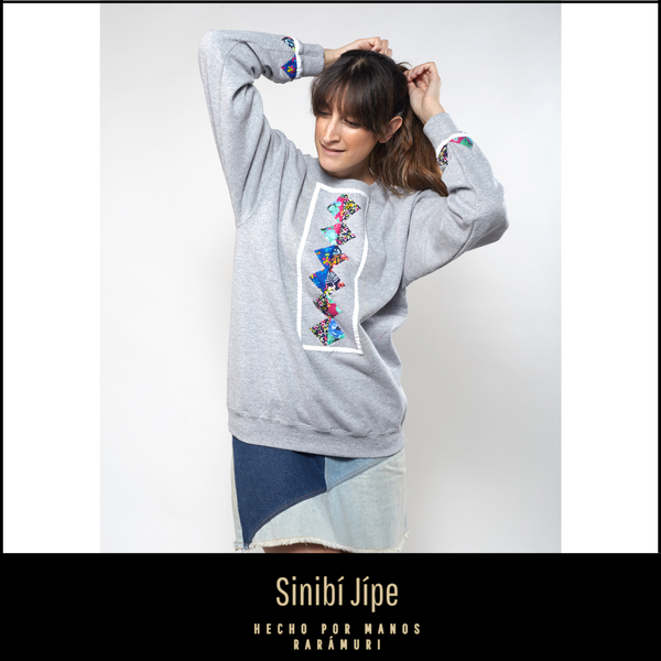 Diseño Marcelina - Sudadera sin gorro en color gris