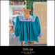 Blusa Tarahumara Tradicional-Aqua